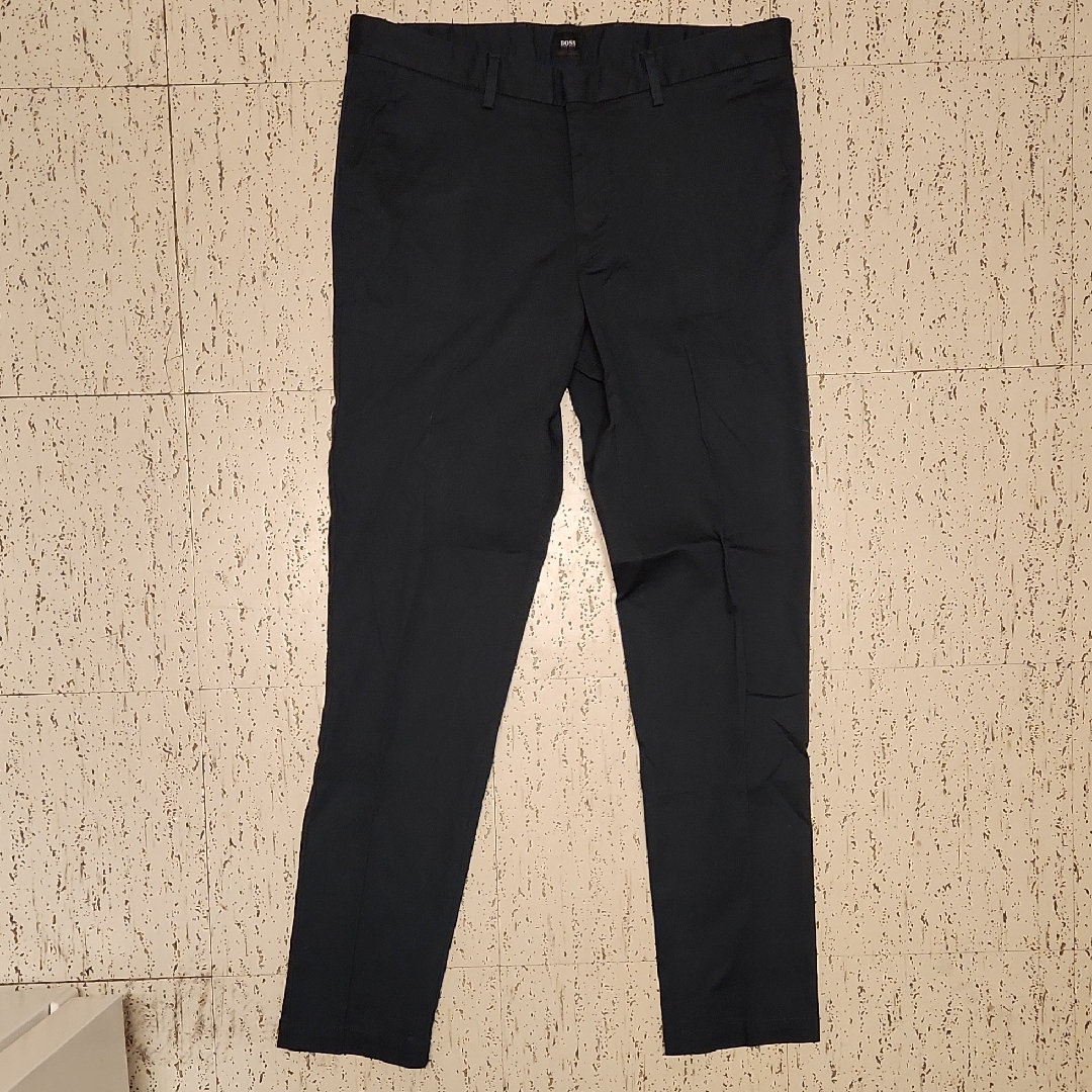 Hugo Boss Slim Tapered Dark Navy Blue Casual Dress Pants